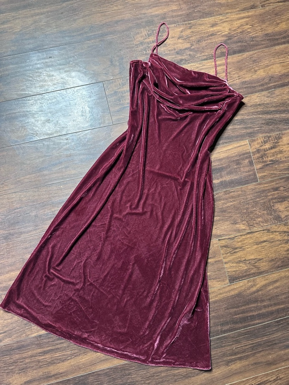 Fiori di Zucca Y2K Red Velvet Spaghetti Strap Midi Dress